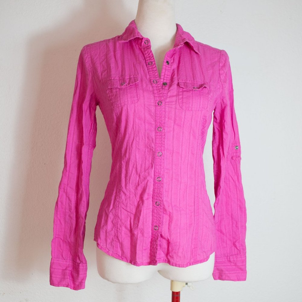 Kirra Pink Snap Down Shirt Size Small